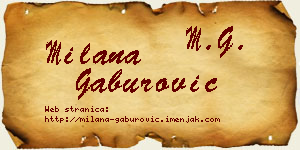 Milana Gaburović vizit kartica